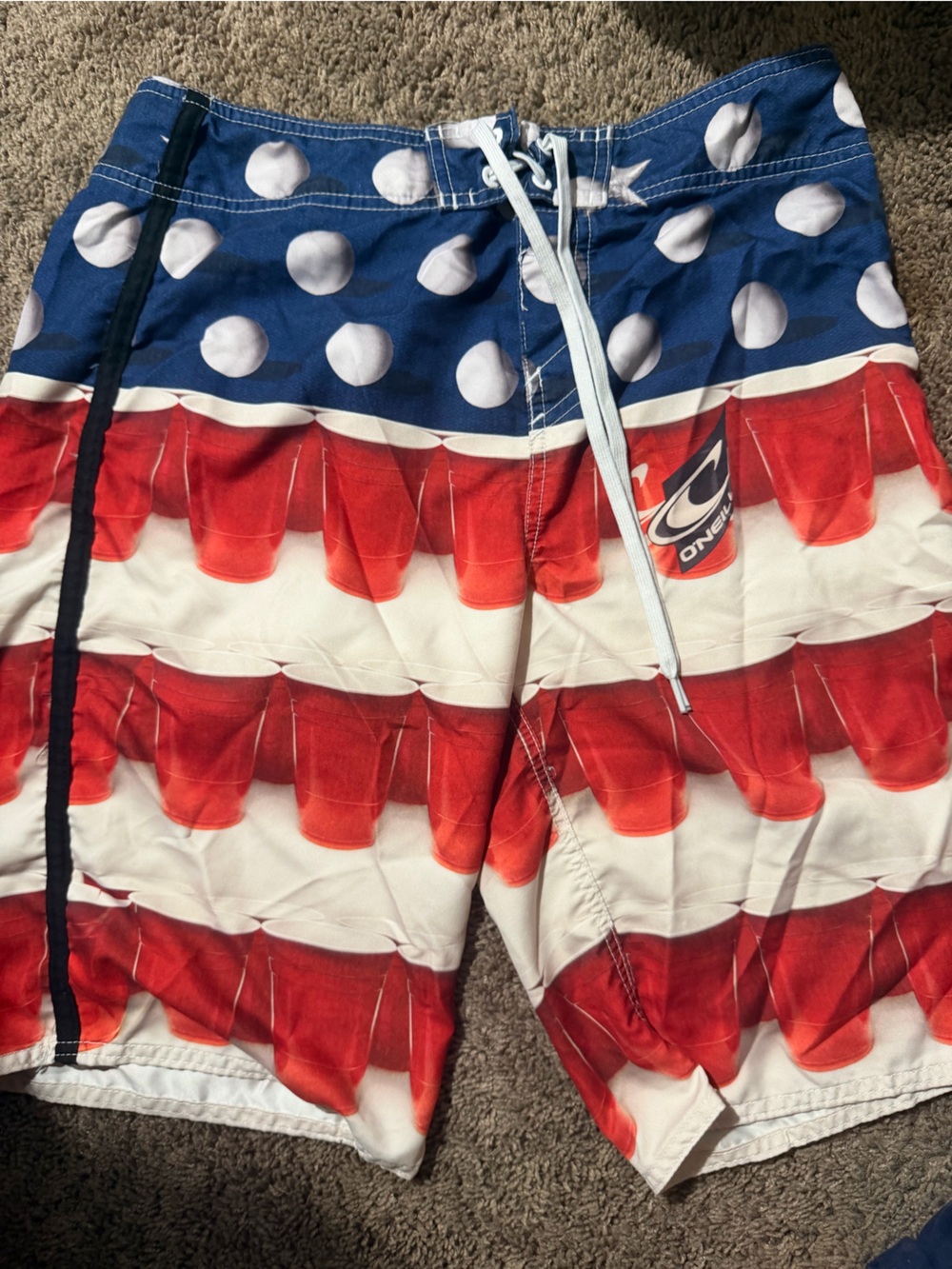 O'Neill Red White Blue Patterned men' swim/board Shorts